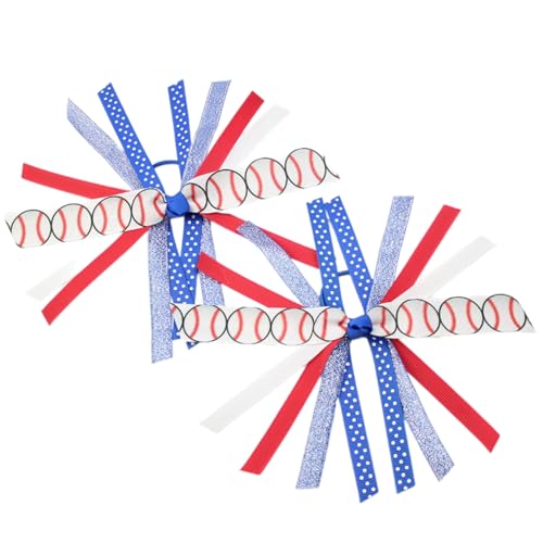 2pcs Softball Ribbon Elastics Scunchies Für Frauen Und Mädchen Haarakesorie Mit Einzigartigen Designs von Jiqoe