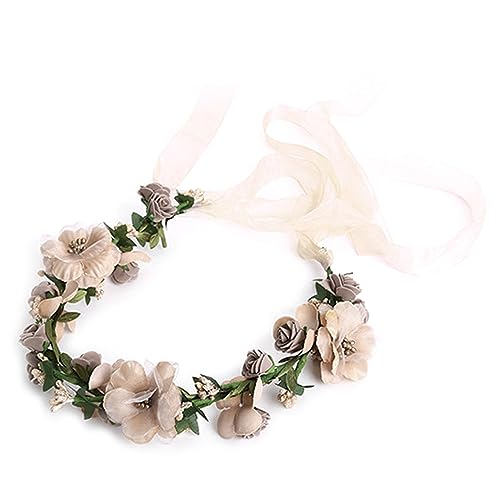 Blumen Haar Stirnband Mit Band Modisches Damen Blumenkranz Haarband Für Hochzeit Braut Party Fotos Haarspangen Für Frauen von Jiqoe