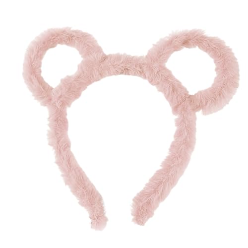 Frauen Winter Dicke Plüsch Stirnband Runde Maus Bär Ohren Make Up Haar Hoop Bandana Haar Clips Für Mädchen 3 Zoll von Jiqoe