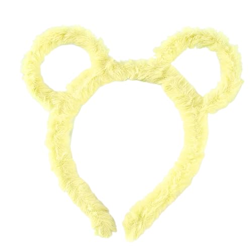 Frauen Winter Dicke Plüsch Stirnband Runde Maus Bär Ohren Make Up Haar Hoop Bandana Haar Clips Für Mädchen 3 Zoll von Jiqoe