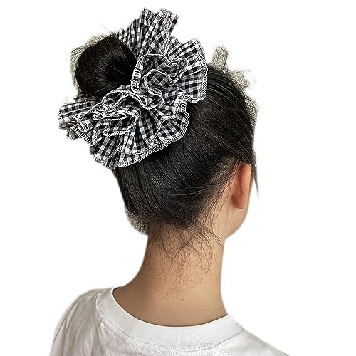 Geschichtete Spitzenverkleidung Haarrunchies Übergroße Elastische Haarseile Weiche Haarseile Frühlingshaarzubehör Für Mädchen von Jiqoe