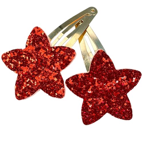 Haarspange mit fünfzackigen Sternen, für alle Altersgruppen, rutschfeste Seitenklammer, Haarnadel, glitzernde Haarspange, für Kinder und Frauen, 2 Stück Haarspange mit fünfzackigen Sternen, für alle Altersgruppen, rutschfeste Seitenklammer, Haarnadel, glitzernde Haarspange, für Kinder und Frauen, 2 Stück von Jiqoe
