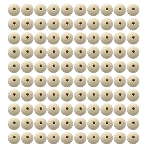 Jiqoe 100 Stück Natürliche Lächelnde Gesicht Kugel Holzperlen Lose Perlen Für DIY Handwerk Schmuck Armband Halskette Herstellung Spacer Perlen Lächelndes Gesicht Perlen von Jiqoe