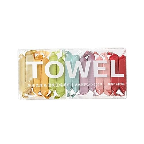 Jiqoe 14pcs Farbenfrohe Einweg Komprimierungs Handtuch Freien Reisebereich Make Up Remover Face Handtuch Tablette Tüchertücher Für Hotel von Jiqoe