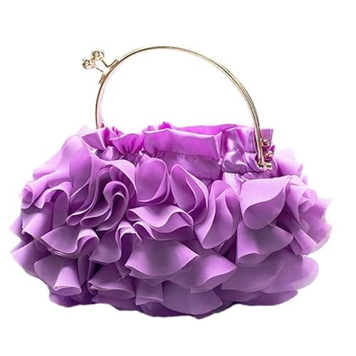 Jiqoe Abendtasche mit Blumenmuster für Damen und Mädchen, Umhängetasche, trendig, lässig, modisch, Blumen-Handtasche, violett von Jiqoe