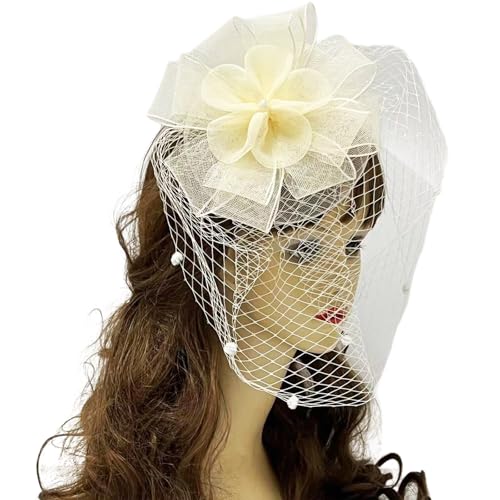 Jiqoe Auffällige Haarspange Mit Schwarzer Netzblume Haarteil Mit Schwarzer Netzblume Haarschmuck Für Partys Und Bälle von Jiqoe