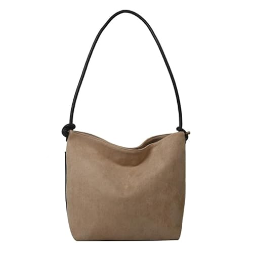 Jiqoe Bucket Bag Handtasche Vintage Crossbody Bag Tote Mode Vielseitige Schultertasche für Frauen Mädchen Große Kapazität Einkaufstasche, khaki von Jiqoe