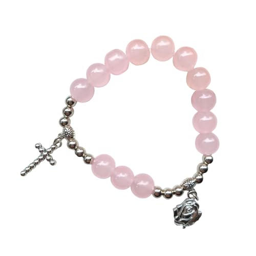 Jiqoe Bunte Glasarmbänder mit Perlen, Stretch-Armbänder für Damen, Schmuck, Handkette für Taufen von Jiqoe