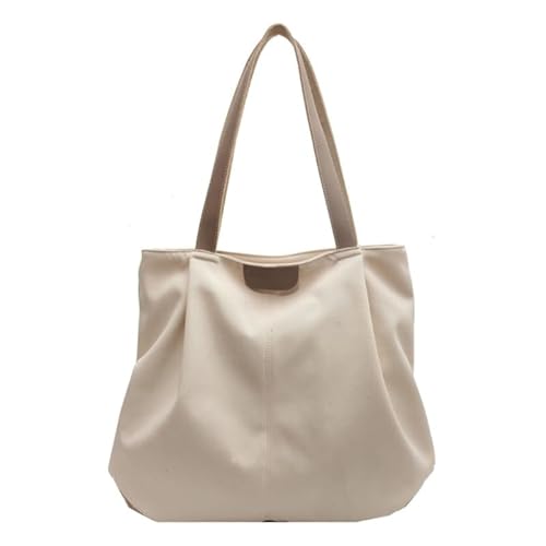Jiqoe Damen Canvas Tasche Modern und Elegant Schultertasche Lage Kapazität Handtasche für Shopping Business und Reisen, beige von Jiqoe