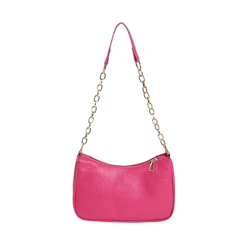 Jiqoe Damen-Geldbörse, einfache modische Tragetasche, Unterarmtasche, Schultertasche, Umhängetasche, Achseltasche, Handtasche, strukturierte Tragetaschen, hot pink von Jiqoe