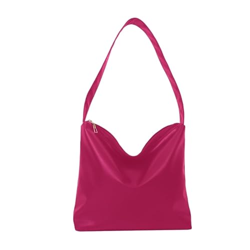 Jiqoe Damen-Geldbörse, einfache modische Tragetasche, Unterarmtasche, vielseitige Schultertaschen, Achseltasche, Handtasche, einfarbige Tragetaschen, hot pink von Jiqoe