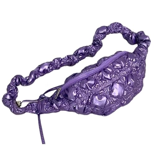 Jiqoe Damen-Geldbörse, plissiert, gerüschtes Design, modische Umhängetasche, für Damen und Mädchen, trendige Tasche, violett von Jiqoe