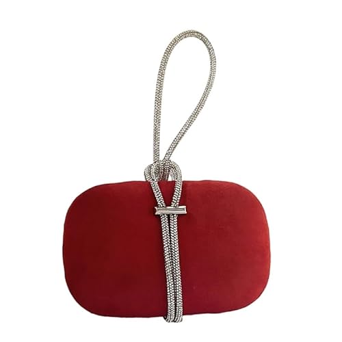 Jiqoe Damen-Geldbörse mit Strass-Griff, für Hochzeit, Party, formelle Abendtasche für Mädchen, Frauen, Bankett, Cocktail, Handtasche, Clutch, Tragetasche, rot von Jiqoe