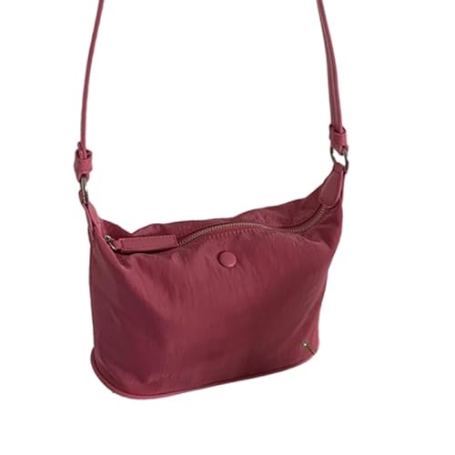 Jiqoe Damen-Schultertasche, Nylon, Achseltasche, leicht, Geschenk für Weihnachten, Geburtstag und Jahrestag, rot von Jiqoe