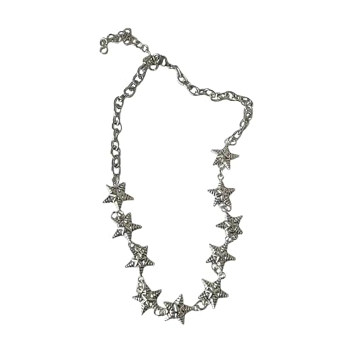 Jiqoe Elegante, süße coole Glitzer-Halskette mit Stern-Anhänger, Mädchen, unregelmäßig, stabile Legierung, Halskette für Frauen, koreanischer Schmuck Jiqoe Elegante, süße coole Glitzer-Halskette mit Stern-Anhänger, Mädchen, unregelmäßig, stabile Legierung, Halskette für Frauen, koreanischer Schmuck von Jiqoe