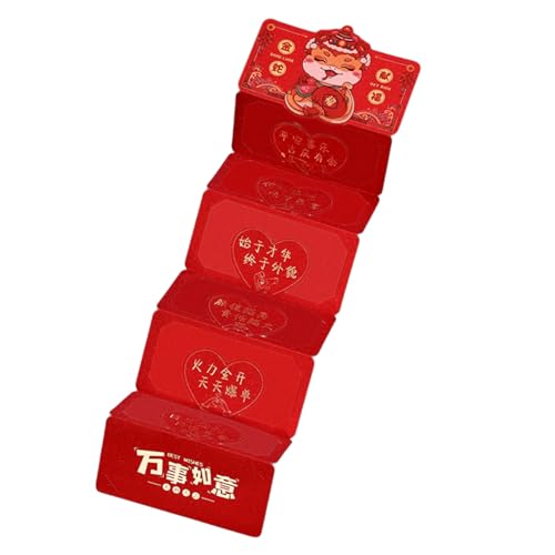 Jiqoe Frühlingsfest Hongbao 2025 Schlangenjahr Rötung Umschlag Mit Faltbarem 6 Kartenfächern Papiergeldpaket Für Kinder von Jiqoe