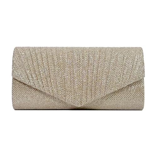 Jiqoe Funkelnde Umschlagtasche für Hochzeit, Party, Damen, Mädchen, formelle Abendtasche mit Kette, Bankett, Geldbörse, Frauen-Handtasche, Clutches, aprikose von Jiqoe