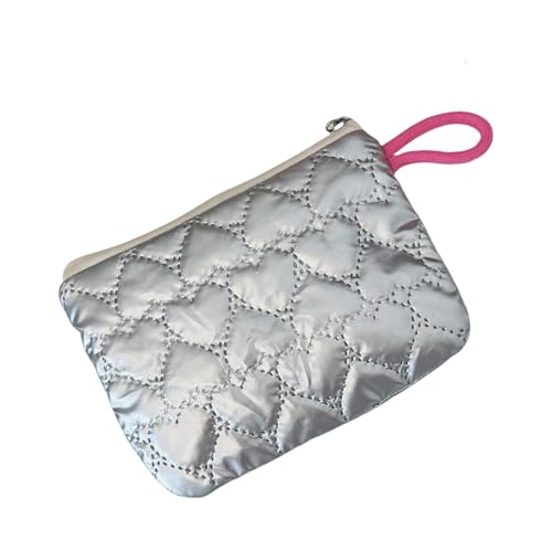 Jiqoe Gesteppte Silberne Aufbewahrungstaschen Modische Und Praktische Taschen Aus PU Für Den Täglichen Gebrauch Tragbare Designs Für Frauen von Jiqoe