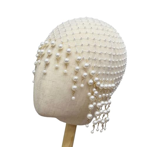 Jiqoe Handgefertigter Perlen Quasten Kopfschmuck Stilvoller Perlen Quasten Haarschmuck Für Frauen Für Partys Und Hochzeiten von Jiqoe