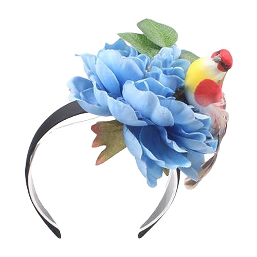 Jiqoe Kinder Hair Hoop Rose Themen Auf Auffällige Haar Hoop Riese Rose Mit Hübscher Vogelbrüftung Für Pedlaren Blumenkopfbedeckung von Jiqoe