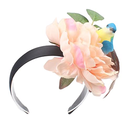 Jiqoe Kinder Hair Hoop Rose Themen Auf Auffällige Haar Hoop Riese Rose Mit Hübscher Vogelbrüftung Für Pedlaren Blumenkopfbedeckung von Jiqoe