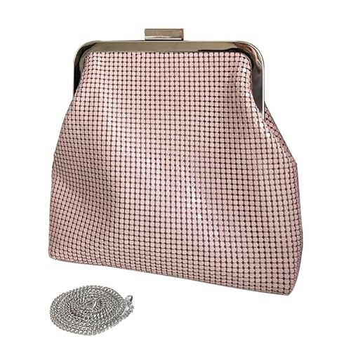 Jiqoe Kleine Umhängetasche mit Pailletten, Münzgeldbörse, Abend-Clutch, kleine Kette, Umhängetasche, Mini-Crossbody-Tasche für Abschlussball, Party, Club, rose von Jiqoe