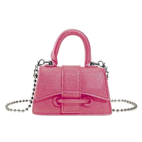 Jiqoe Kompakte und schicke Damen Handtasche Mini Crossbody Tasche mit Kettenriemen PU Schultertaschen für Alltag, rose von Jiqoe