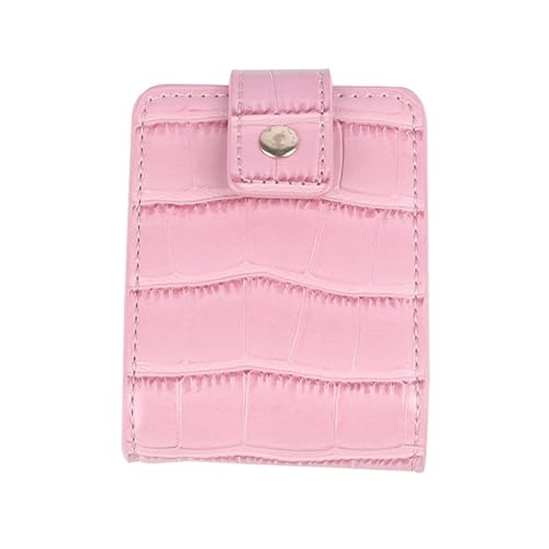 Jiqoe Leichter Kosmetik-Organizer aus PU-Leder zur Aufbewahrung von Lippenstift, Miniatur-Schmuck und Kopfhörern, Halter mit Knopf von Jiqoe