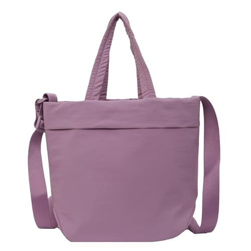 Jiqoe Messenger Bag Große Kapazität Schultasche Crossbody Schultertaschen Einfarbig Einkaufstasche für Mädchen Frauen Handtasche, violett von Jiqoe