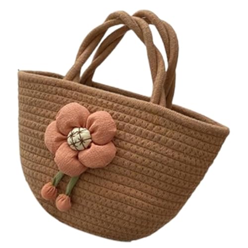 Jiqoe Modische Strick-Handtasche mit lebhaften Pompons, praktische Tragetasche, modische Tasche, ein Muss für Fashionistas, Chick Bag Khaki Tasche von Jiqoe