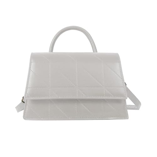 Jiqoe Modische Umhängetasche für Damen, mit verstellbarem Riemen, gestepptes Design, kleine Umhängetasche, Handtasche, Geldbörse, Handy, Geldbörse, Geldbörse, weiß von Jiqoe