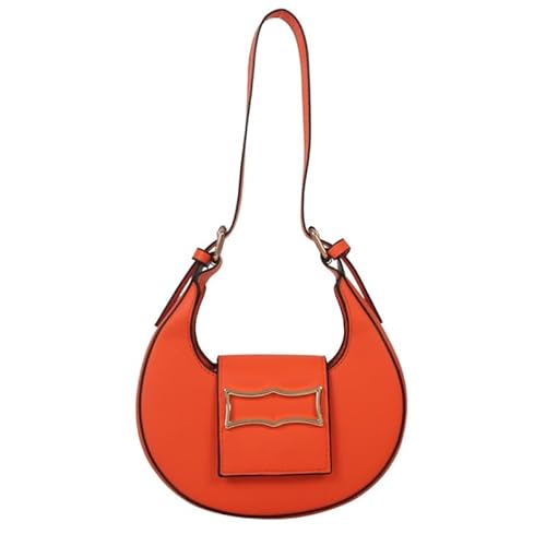 Jiqoe PU Achsel Schulter Geldbörse Kleine Umhängetasche für Frauen Mädchen Sommer Handtasche Luxus Handtasche Tasche, Orange von Jiqoe
