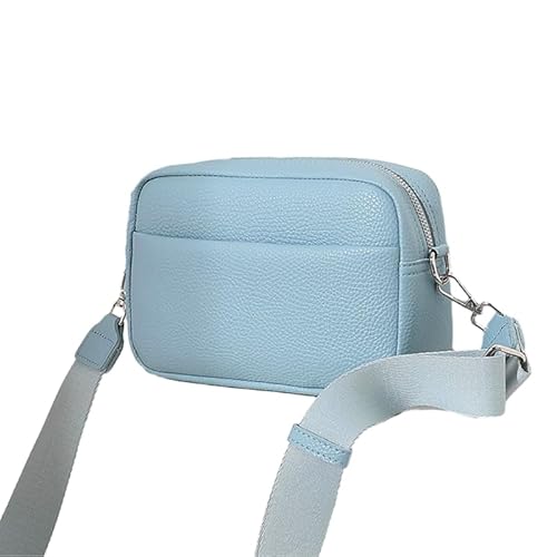 Jiqoe Schlichte modische Umhängetasche, Freizeittasche, Mini-Quadratisch, trendige Tasche für Damen und Mädchen, Crossbody-Taschen, einfarbige Taschen, blau von Jiqoe