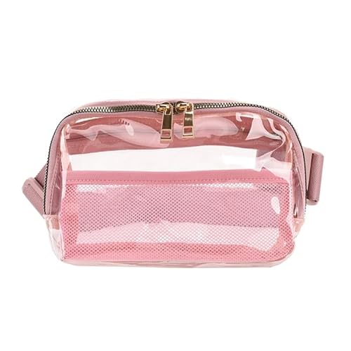 Jiqoe Schlichte modische Umhängetasche, Freizeittasche, Mini-Quadratisch, trendige Tasche für Damen und Mädchen, transparente Umhängetasche, Handytasche, rose von Jiqoe