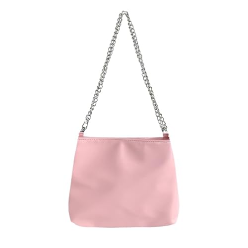 Jiqoe Sleeks & Chic Handtasche mit Kette, vielseitige Umhängetasche, trendige Kette, Umhängetasche, PU-Handtasche, Handy-Schlüsselhalter für Damen, rose von Jiqoe