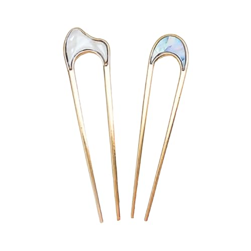 Jiqoe Tragbare Damen-Haarnadel, leicht, Haarspange, Chignons, Haargabel, Metall, Haar-Accessoire für Hochzeiten und Büro, 2 Stück von Jiqoe