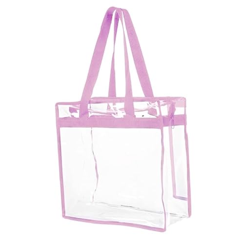 Jiqoe Transparente Handtasche für Damen, aus PVC, Umhängetasche, Strandtasche, modische Tasche mit Tragegriff oben, Einkaufstasche, Stadion, Sporttasche, rose von Jiqoe