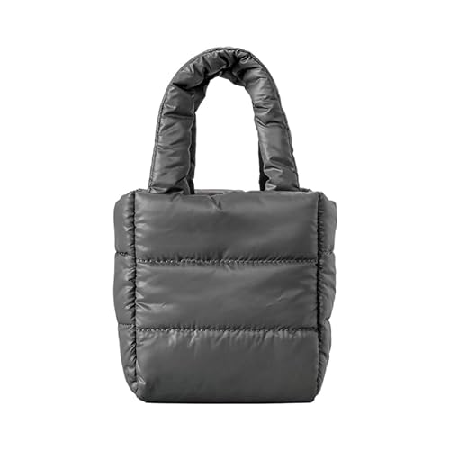 Jiqoe Trendige große Tote Handtasche gesteppte Schultertasche für Damen geeignet zum Einkaufen und Reisen, grau von Jiqoe