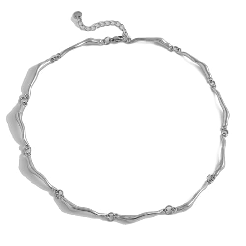 Jiqoe Unregelmäßige gewellte Halskette, verstellbare Länge, Unisex, Choker, Ornament, trendiges Accessoire für Mode-Liebhaber Jiqoe Unregelmäßige gewellte Halskette, verstellbare Länge, Unisex, Choker, Ornament, trendiges Accessoire für Mode-Liebhaber von Jiqoe