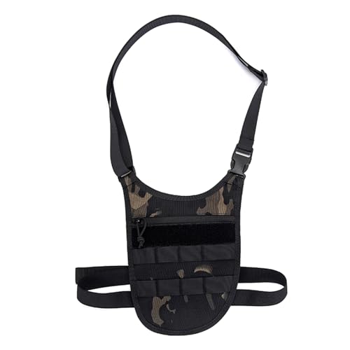 Jiqoe Unterarmtasche für Damen und Herren, Diebstahlschutz, Umhängetasche, taktische Brusttasche, mit elastischem Bund, Dark Night Camouflag von Jiqoe