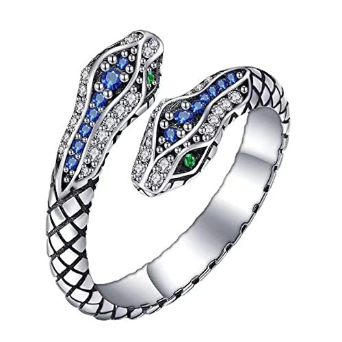 Jiqoe Vintage Alloy Open Ringe Mode Verstellbare Fingerringe Stapelringe Vintage Punk Schlangenringschmuckzubehör von Jiqoe