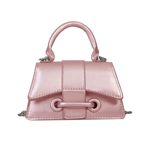 Jiqoe Vintage and Chic Damen Messenger Bag Compact Crossbody Geldbörse mit Kettendetail Sommer Schultertaschen, rose von Jiqoe