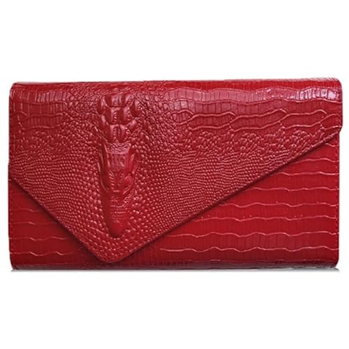 Modische lange Geldbörse für Damen aus PU-Leder mit Alligator-Muster, Handtasche, Umhängetasche, Abendtasche mit Kette Modische lange Geldbörse für Damen aus PU-Leder mit Alligator-Muster, Handtasche, Umhängetasche, Abendtasche mit Kette von Jiqoe