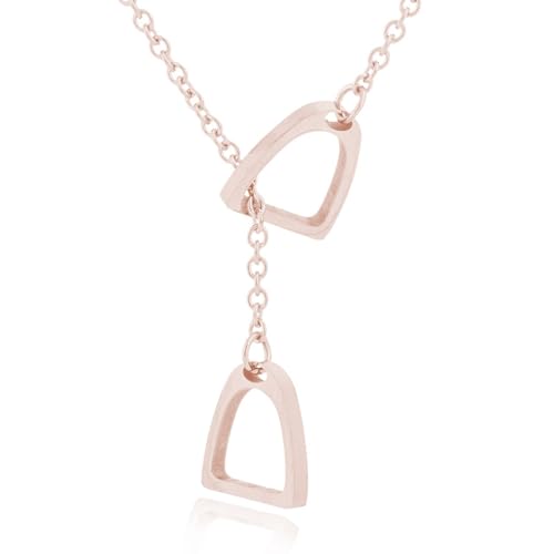 Pferde-Steigbügel-Halskette mit Glücksbringer, einzigartiger Pferde-Steigbügel-Charm-Halskette, eleganter Hufeisen-Anhänger, Choker für Damen Pferde-Steigbügel-Halskette mit Glücksbringer, einzigartiger Pferde-Steigbügel-Charm-Halskette, eleganter Hufeisen-Anhänger, Choker für Damen von Jiqoe