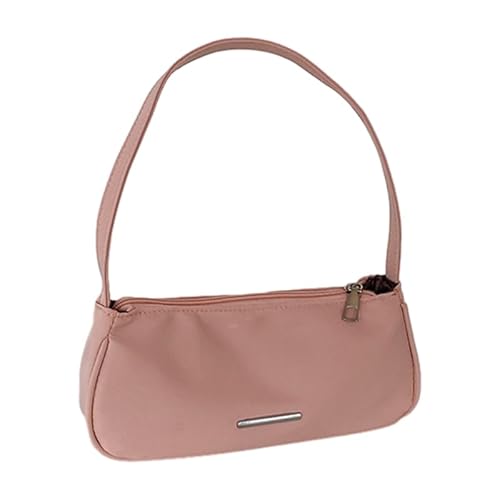 Trendige Umhängetasche aus Nylon im Vintage-Stil, einfarbig, klassische Retro-Handtasche, leicht, Handy-Schlüsselhalter für Damen, rose von Jiqoe