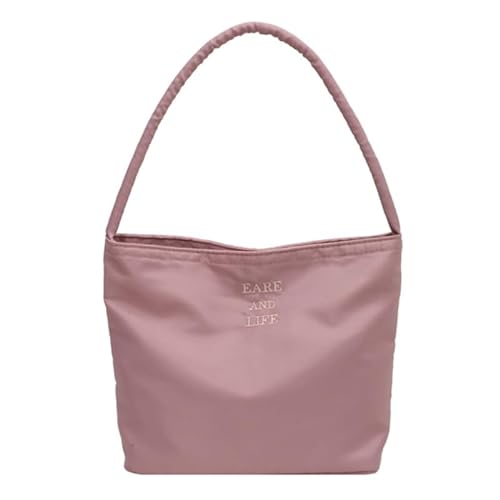 Vielseitige Nylon-Tragetasche für Mädchen und Frauen, lässige Handtasche, koreanischer Stil, trendige modische Tasche, beige/blau/schwarz/lila/rosarot, violett von Jiqoe