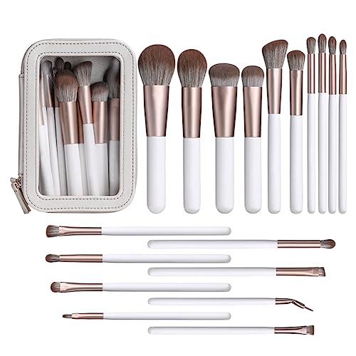 Jisapmzu 18-Teiliges Perlglanz-Make-Up-Werkzeug, Superweiches Haar-Make-Up-Pinsel-Lidschatten-Pinsel-Set von Jisapmzu