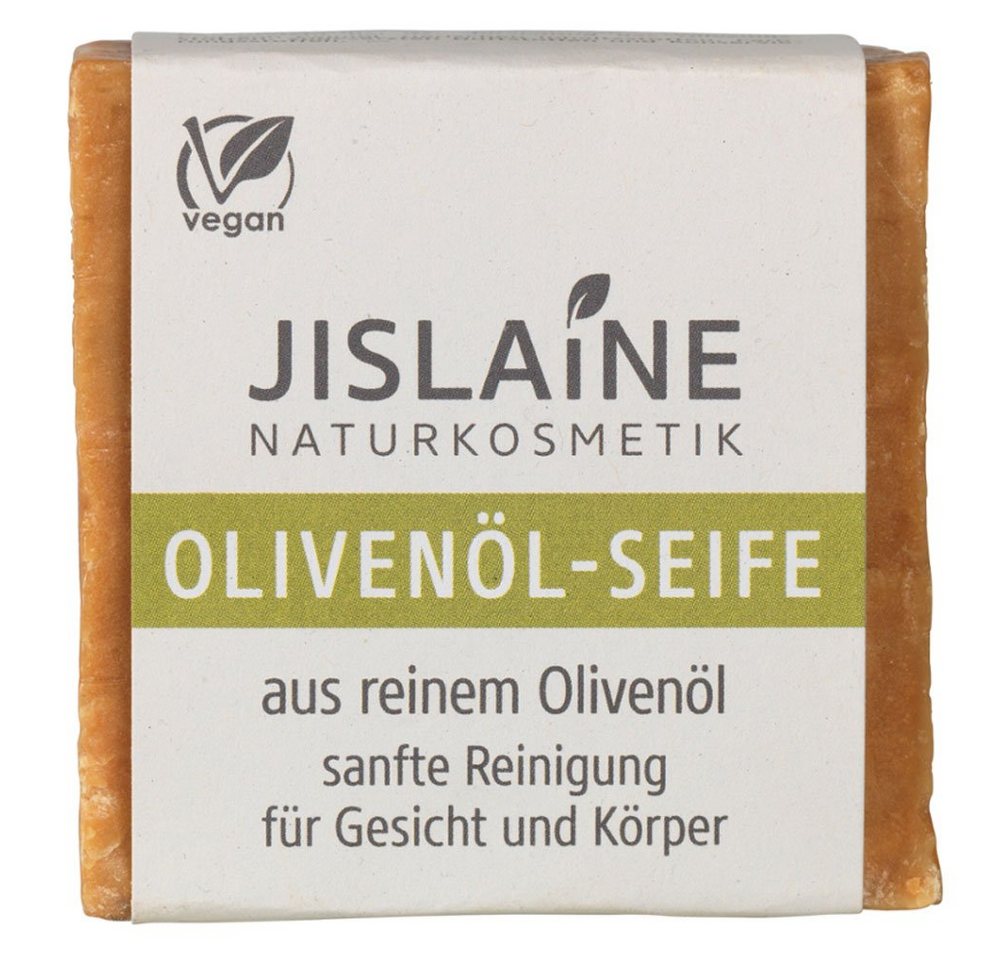 Jislaine Feste Duschseife Olivenöl-Seife, Olivgrün, 200 g von Jislaine