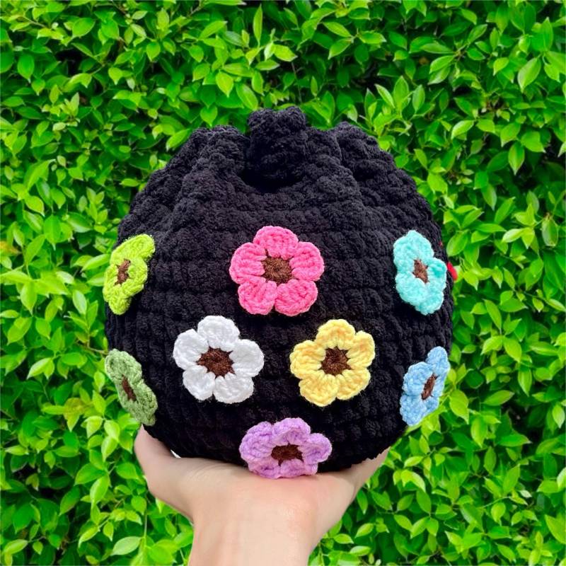 Blume Häkeln Tasche(Multi Color | Handgefertigte Tasche Handtaschen Sonnenblume Häkeltasche Schultertasche Einkaufstasche Geschenk Für Sie von JisooLand