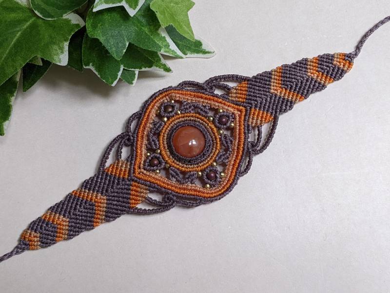 Macramee Armband Mit Karneol, Micro-Macramee Macramee Armband Mit Karneol, Micro-Macramee von JitisDream